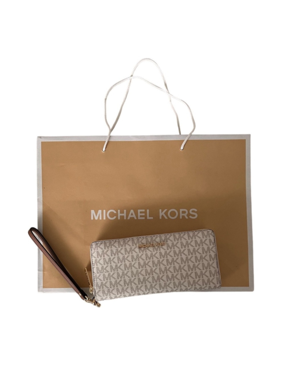 Michael Kors Large Logo Continental Wallet in Vanilla